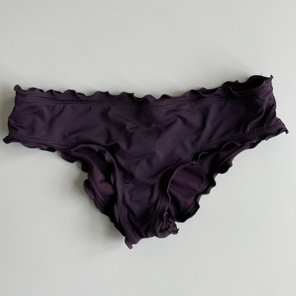 Plum Ruffle Bikini Bottom - Size Small